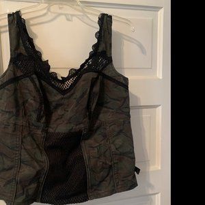 Bustier black and green net